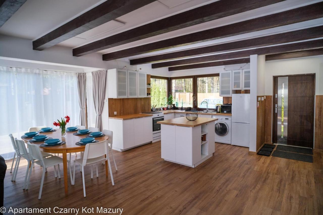 Villa Czarny Kot Mazury Dom Caloroczny à Malkinie Extérieur photo